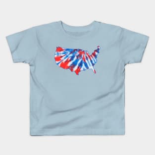 Tie dye red white and blue america - United States of America Kids T-Shirt